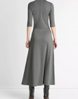 VINCE ELBOW SLEEVE TURTLENECK DRESS