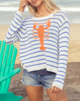 WOODEN SHIPS LOBSTER STRIPED COTTON CREW