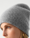 WHITE & WARREN CASHMERE PLUSH RIB BEANIE