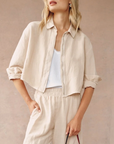 BELLA DAHL OVERSIZED CROPPED SHACKET