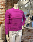 ALASHAN COTTON CASHMERE JESSIE TEXTURED STRIPE PULLOVER