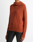 VINCE BOILED FUNNEL NECK PULLOVER