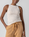LILLA P STRIPED HIGH NECK TANK
