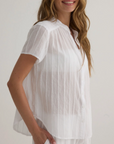 BELLA DAHL SHORT SLEEVE SHIRRED TOP