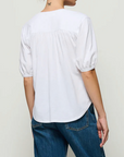 NATION EDIE SHIRRED SHOULDER TOP