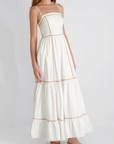 FRENCH CONNECTION CAMBRIA CONTRAST TRIM MAXI DRESS