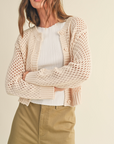 MIOU MUSE CROCHET BUTTON CARDIGAN