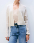 WHITE & WARREN CASHMERE OPEN-FRONT CARDIGAN