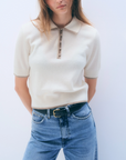 WHITE & WARREN CASHMERE BUTTON POLO