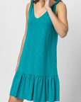 LILLA P KNOTTED PEPLUM DRESS