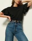 NATION CAMILLE RUFFLE SLEEVE TOP