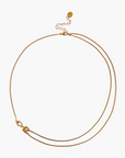 CHAN LUU GOLD DOUBLE LAYER W/ CITRINE HOOK NECKLACE