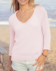 WOODEN SHIPS LEXIE 3/4 SLEEVE V COTTON