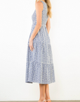 THML NOELLE GINGHAM SMOCKED MAXI DRESS