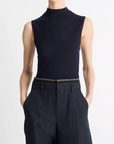 VINCE SLEEVELESS MOCK NECK