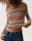 PISTOLA MADISON LONG SLEEVE CREW NECK SWEATER TEE
