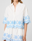 FRENCH CONNECTION ALISSA COTTON EMBROIDERED POPOVER