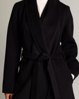 VINCE SHAWL COLLAR WOOL LONG COAT