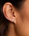 GORJANA RHODIUM LOU SINGLE HUGGIE