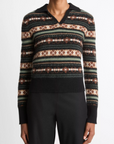 VINCE FAIR ISLE POLO SWEATER