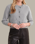 525 AMERICA LORENA CREWNECK TEXTURED SWEATER JACKET