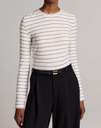 VINCE STRIPE L/S CREW