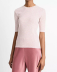VINCE STRIPED ELBOW SLEEVE CREW
