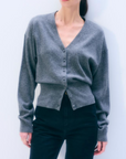 WHITE & WARREN CASHMERE DEEP V CARDIGAN