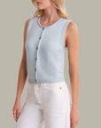 525 AMERICA ELLA COTTON BUTTON FRONT SWEATER VEST