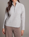 ALASHAN CASHMERE MERINO MORGAN TEXTURED HALF ZIP PULLOVER