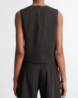VINCE LINEN CREW NECK SHELL