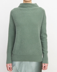 VINCE BOILED FUNNEL NECK PULLOVER