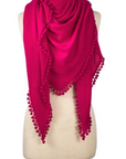 ALPINE CASHMERE POM-POM TRIANGLE WRAP