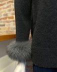 ALASHAN CASHMERE QUEBEC FOX CUFF TURTLENECK
