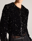 VINCE SEQUINED VELVET JACKET