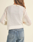 MIOU MUSE CROCHET BUTTON CARDIGAN