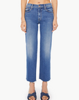 MOTHER THE MID RISE RAMBLER ZIP ANKLE FRAY DBO