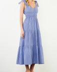 THML STRIPED TIERED MAXI DRESS