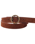 MOST WANTED USA SMALL CIRCLE BUCKLE LEATHER BELT