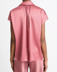 VINCE CAP SLEEVE RUCHED BACK BLOUSE