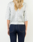 THML S/S CABLE KNIT SILVER SWEATER