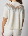 LILLA P SHORT SLEEVE EASY FAIRISLE SWEATER