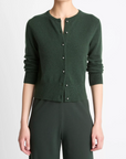 VINCE METAL BUTTON CARDIGAN