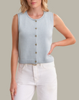 525 AMERICA ELLA COTTON BUTTON FRONT SWEATER VEST