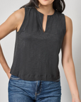 LILLA P PLEAT BACK SPLIT NECK TANK
