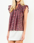 THML PENNY FLUTTER SLEEVE TOP