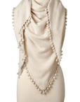 ALPINE CASHMERE POM-POM TRIANGLE WRAP