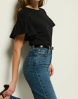 NATION CAMILLE RUFFLE SLEEVE TOP