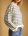 MIOU MUSE STRIPED KNITTED TOP