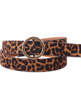 MOST WANTED USA SMALL CIRCLE BUCKLE LEATHER BELT
